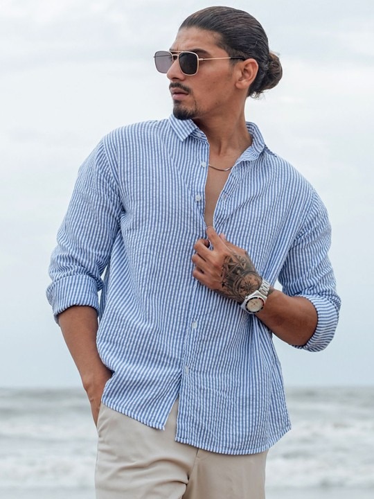 Men Micro Checks Checked Casual Shirt - Image 3